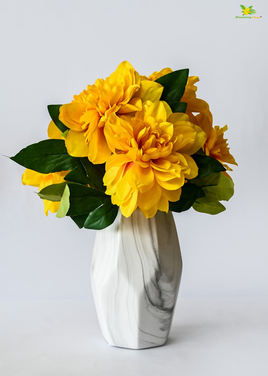 Pentagon Ceramic Marble Vase - Medium