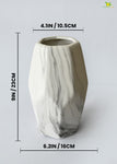 Pentagon Ceramic Marble Vase-Large