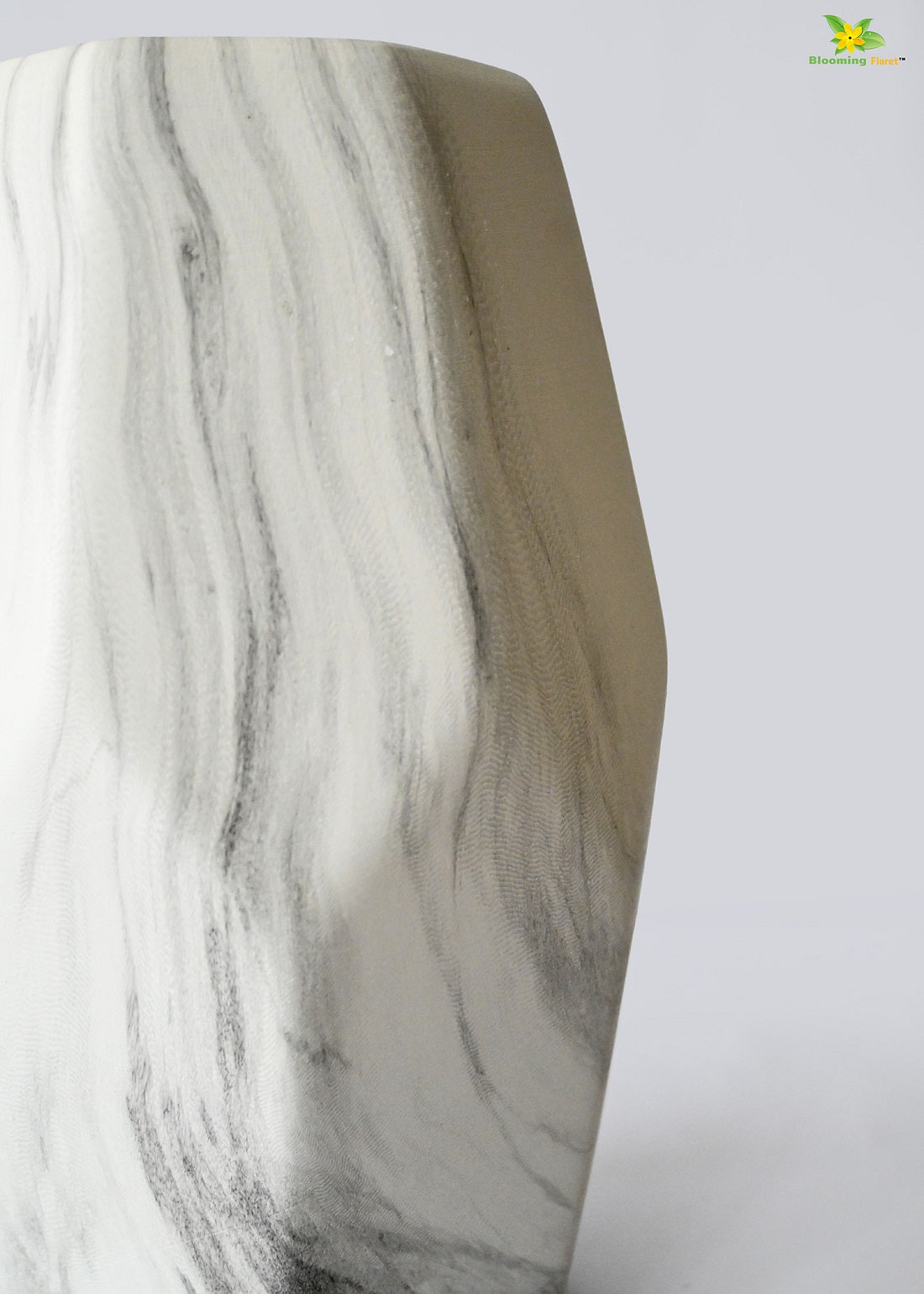 Pentagon Marble Ceramic Vase | Large | 22 cm