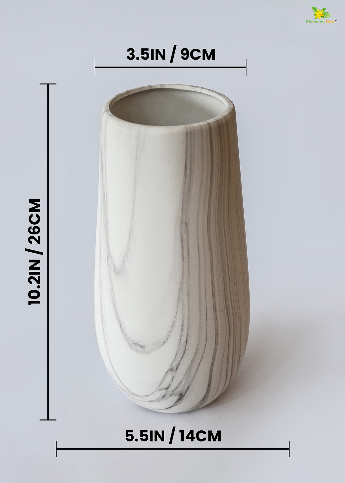 Marble Design Ceramic Vase | Medium | 25 cm