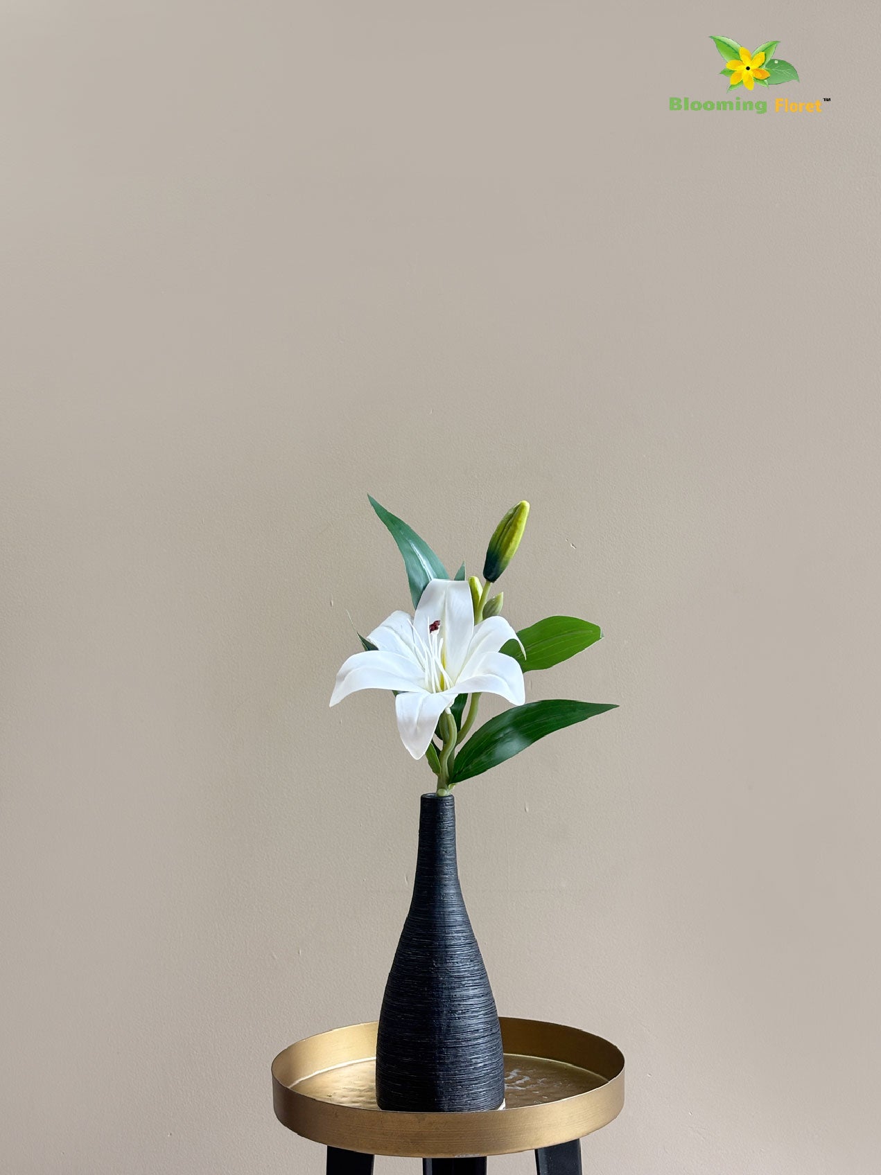 Artificial Lily Flower Stick - White