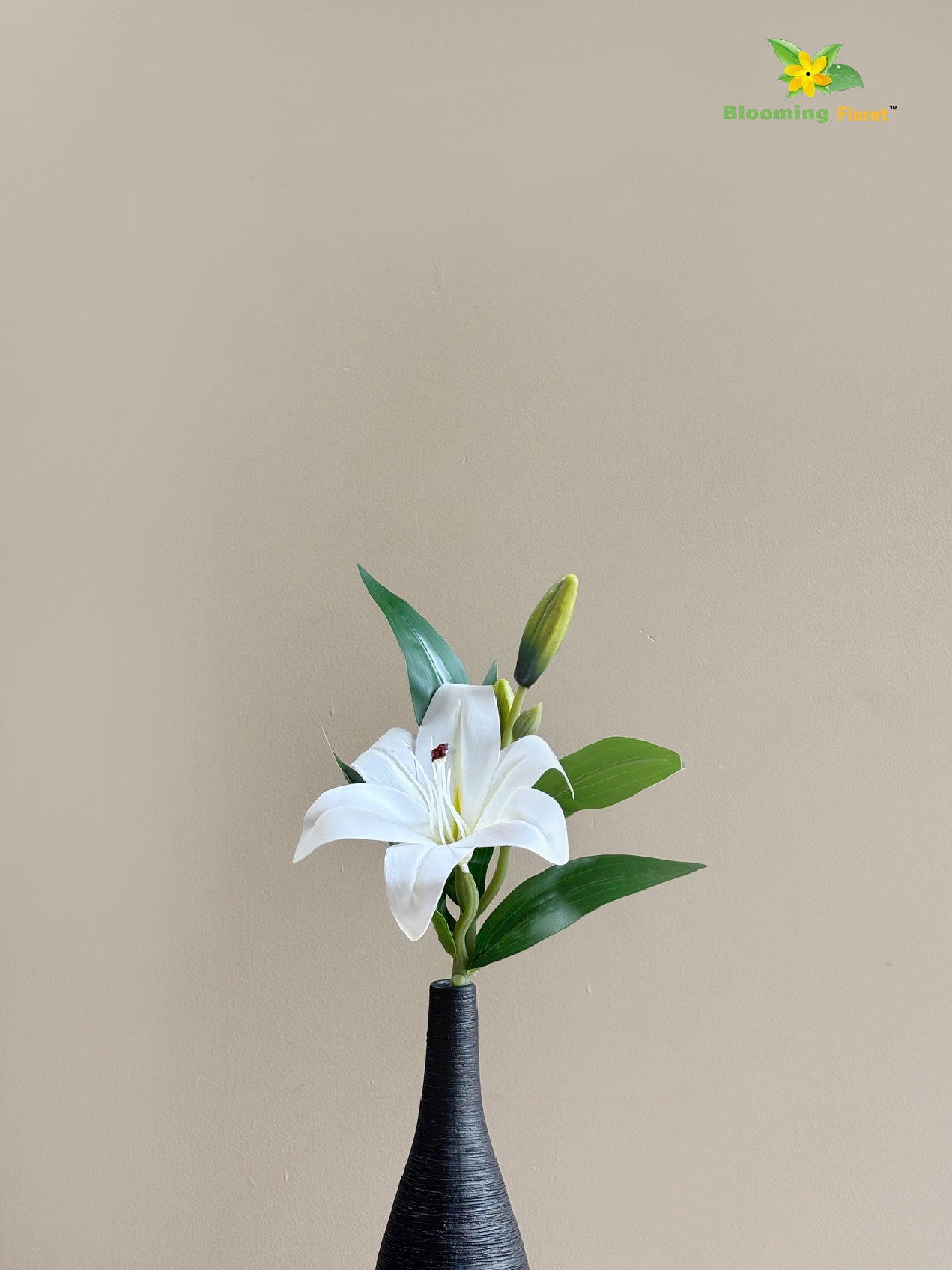 Artificial Lily Flower Stick - White