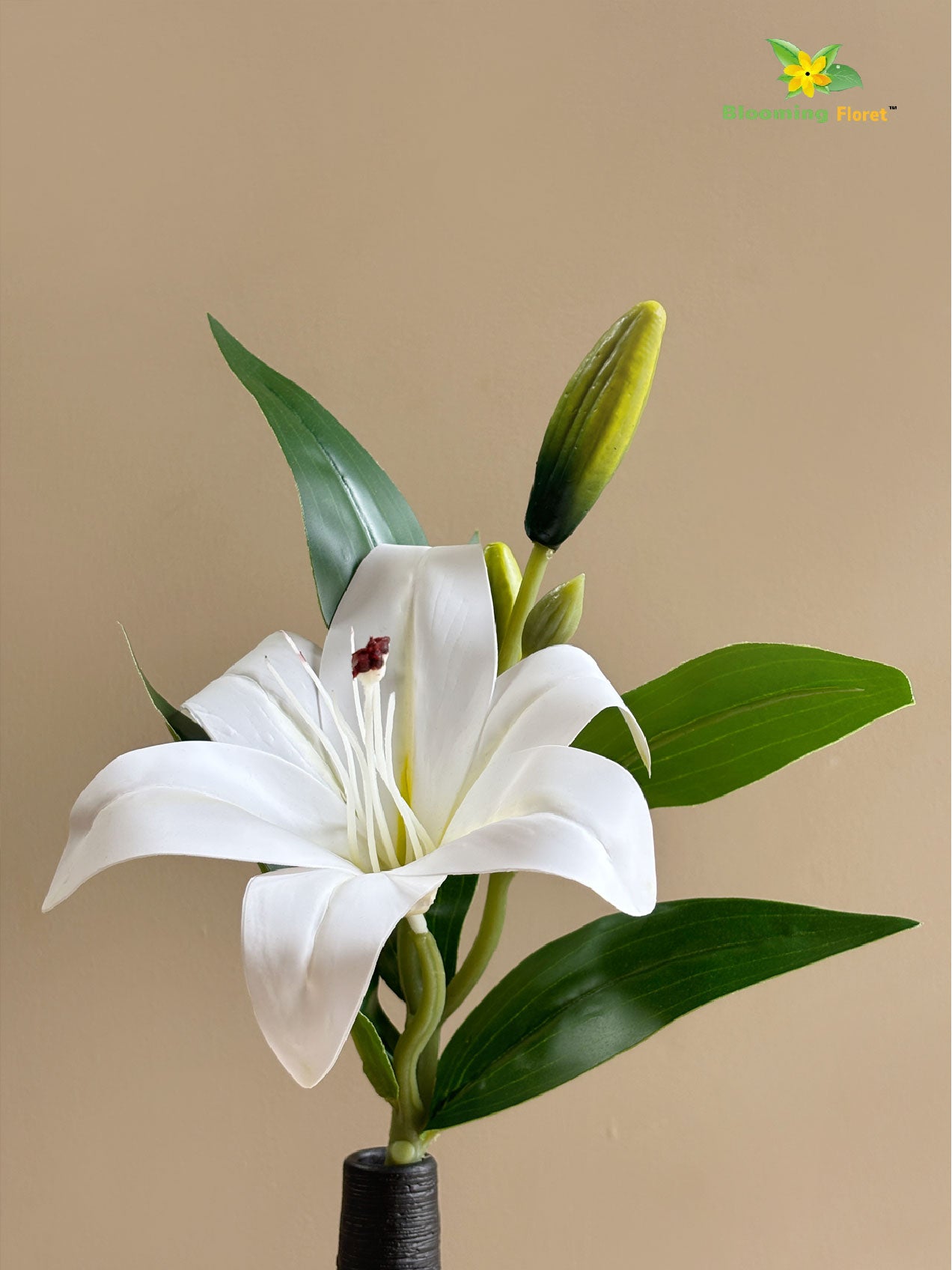 Artificial Lily Flower Stick - White