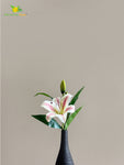 Artificial Lily Flower Stick - White, Light Pink