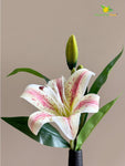 Artificial Lily Flower Stick - White, Light Pink