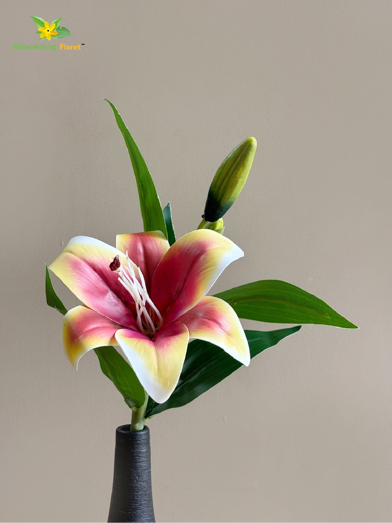 Artificial Lily Flower Stick - Yellow, Red