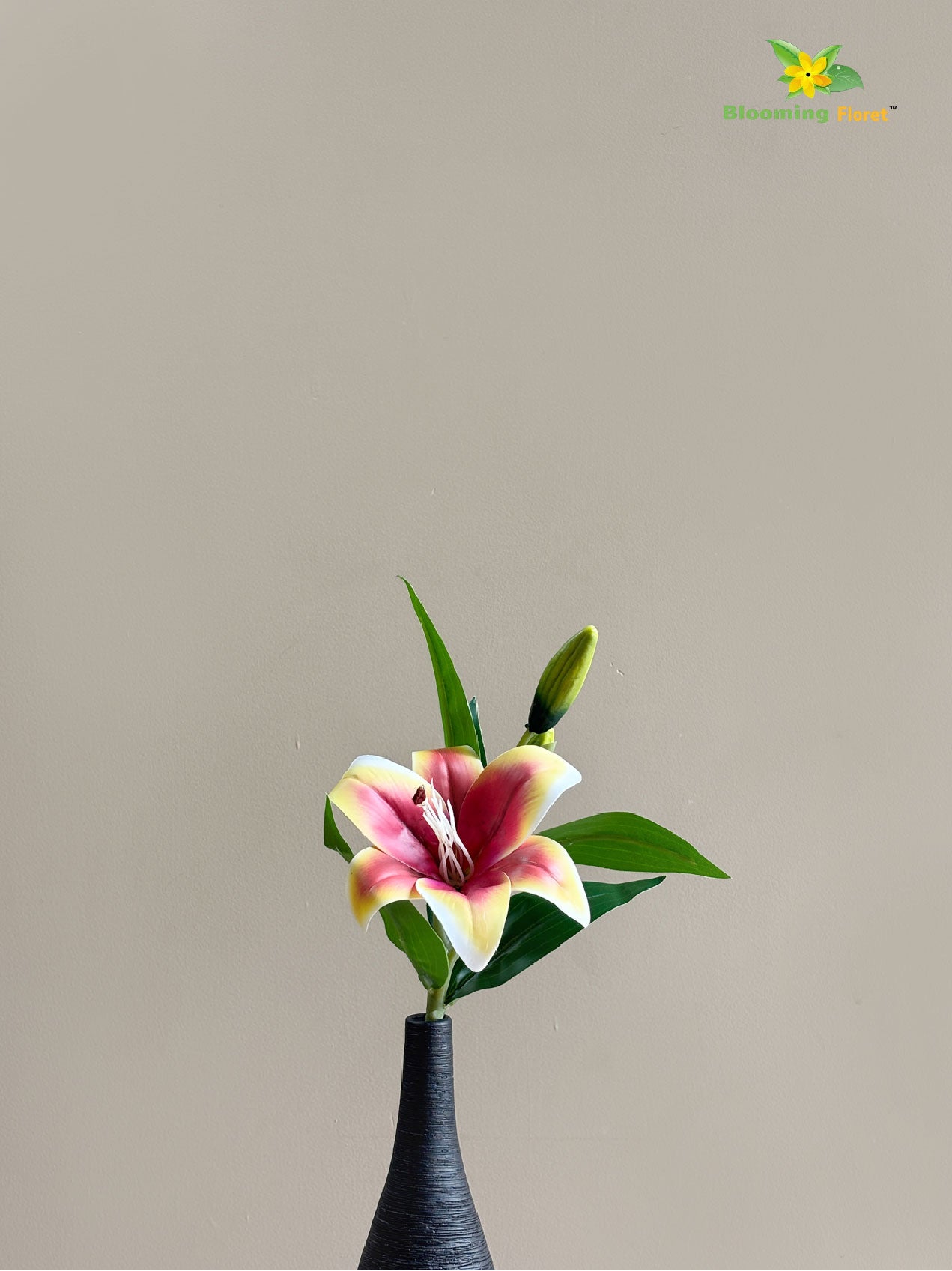 Artificial Lily Flower Stick - Yellow, Red