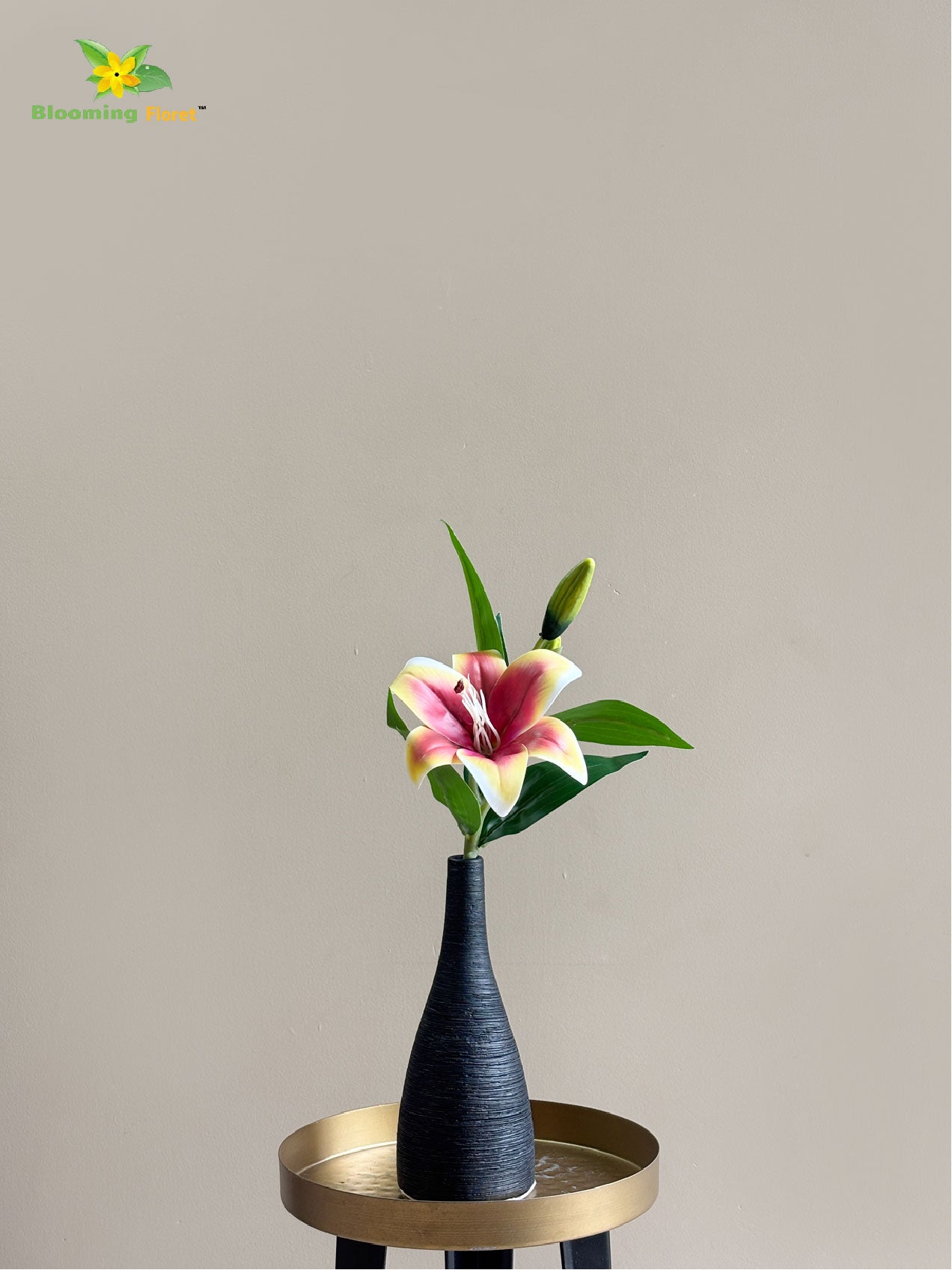 Artificial Lily Flower Stick - Yellow, Red