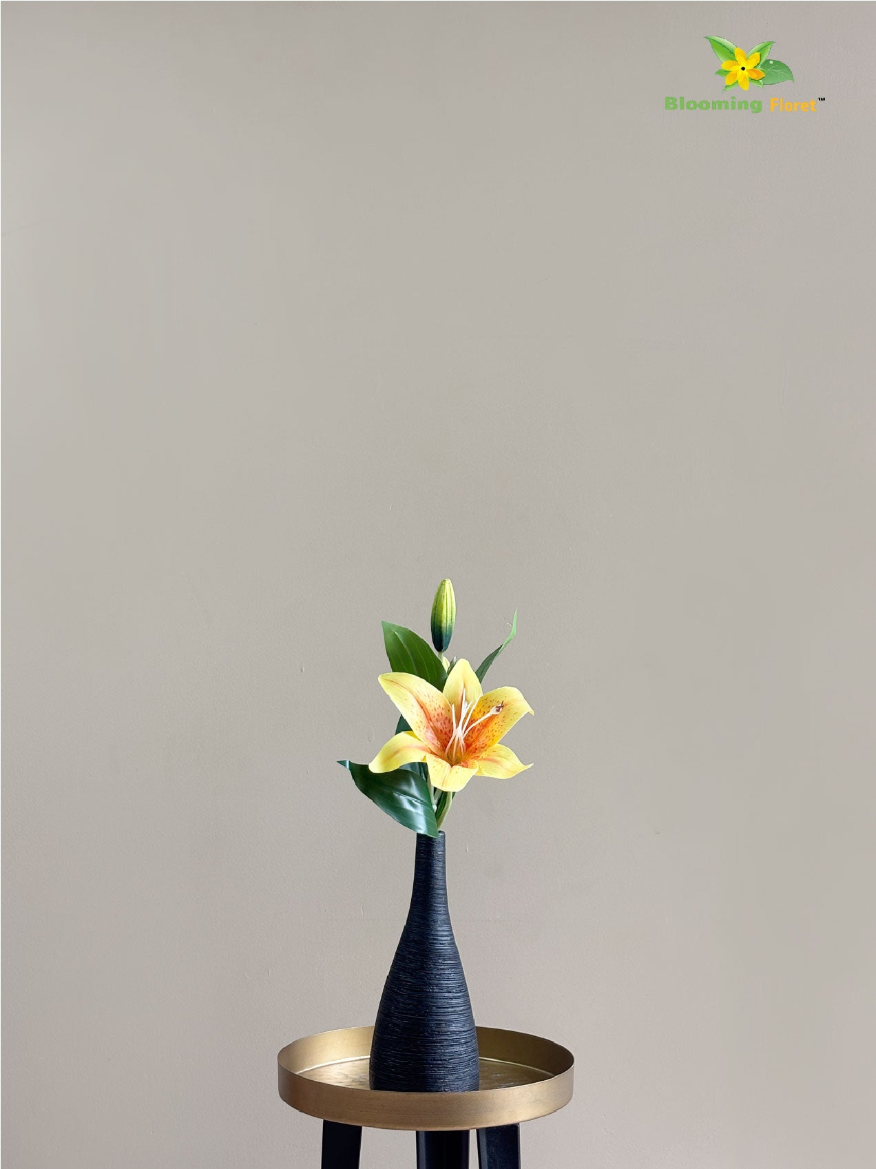 Artificial Lily Flower Stick - Yellow
