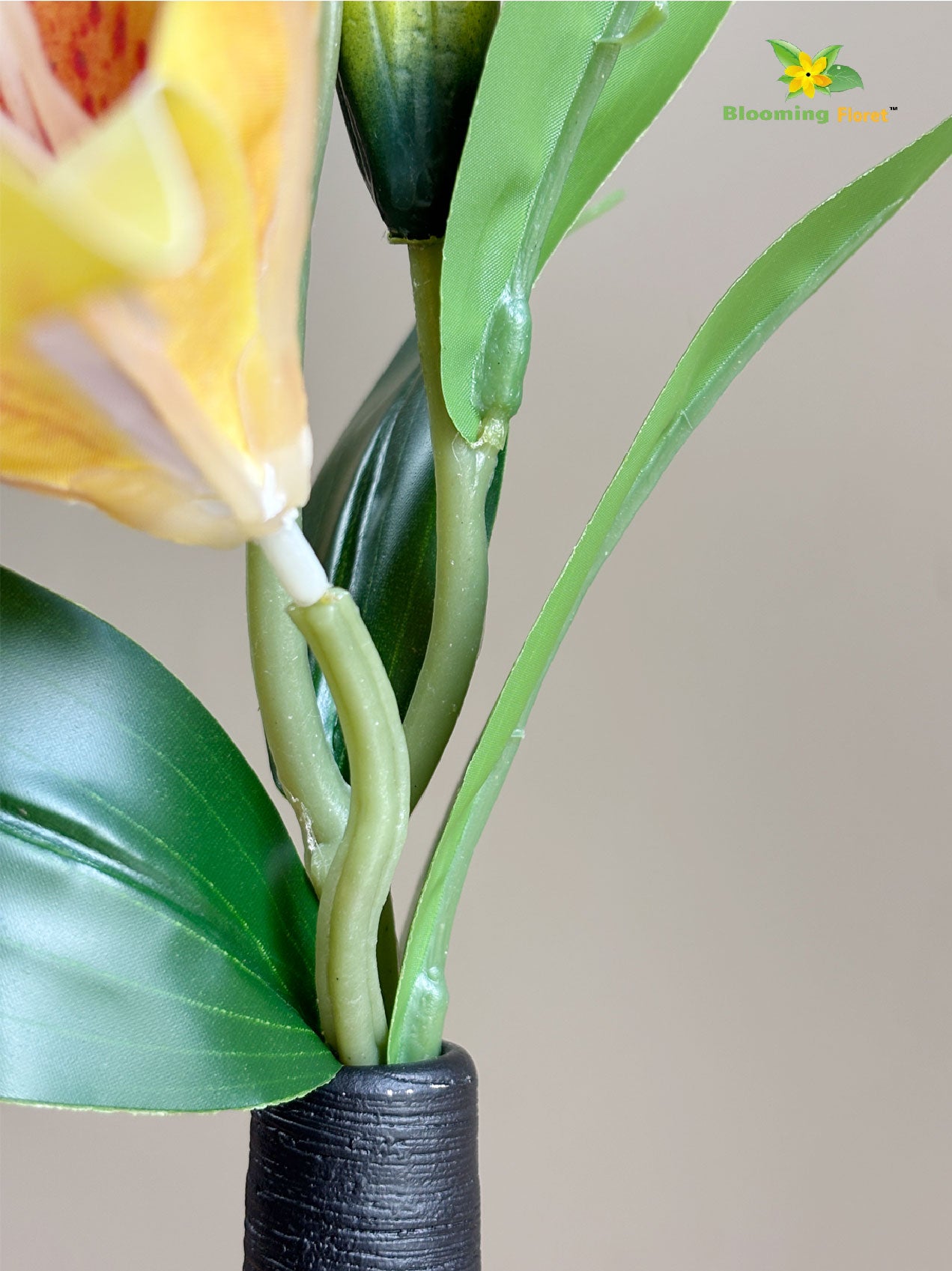Artificial Lily Flower Stick - Yellow