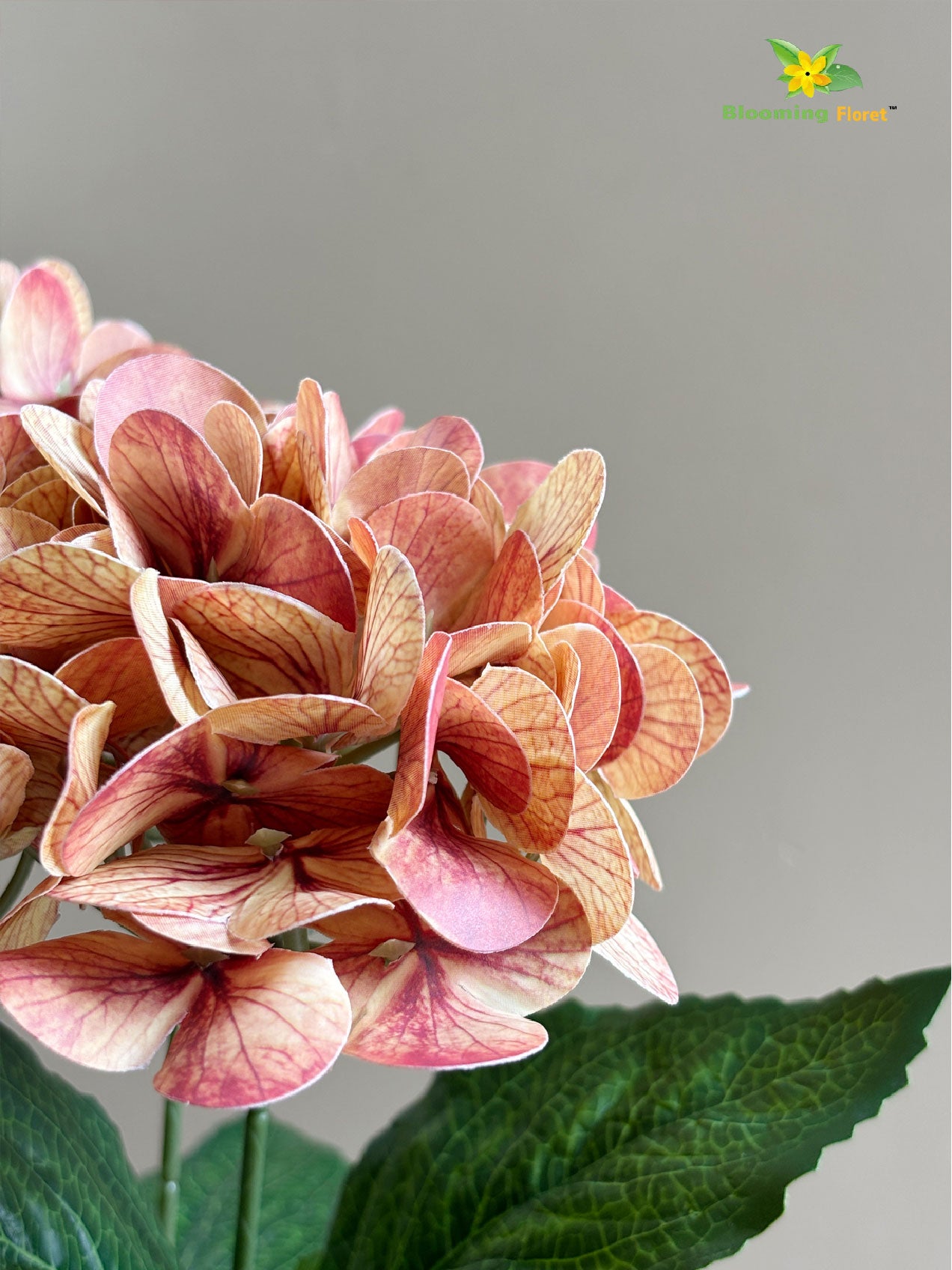 Artificial Hydrangea Flower Bunch - Light Brown