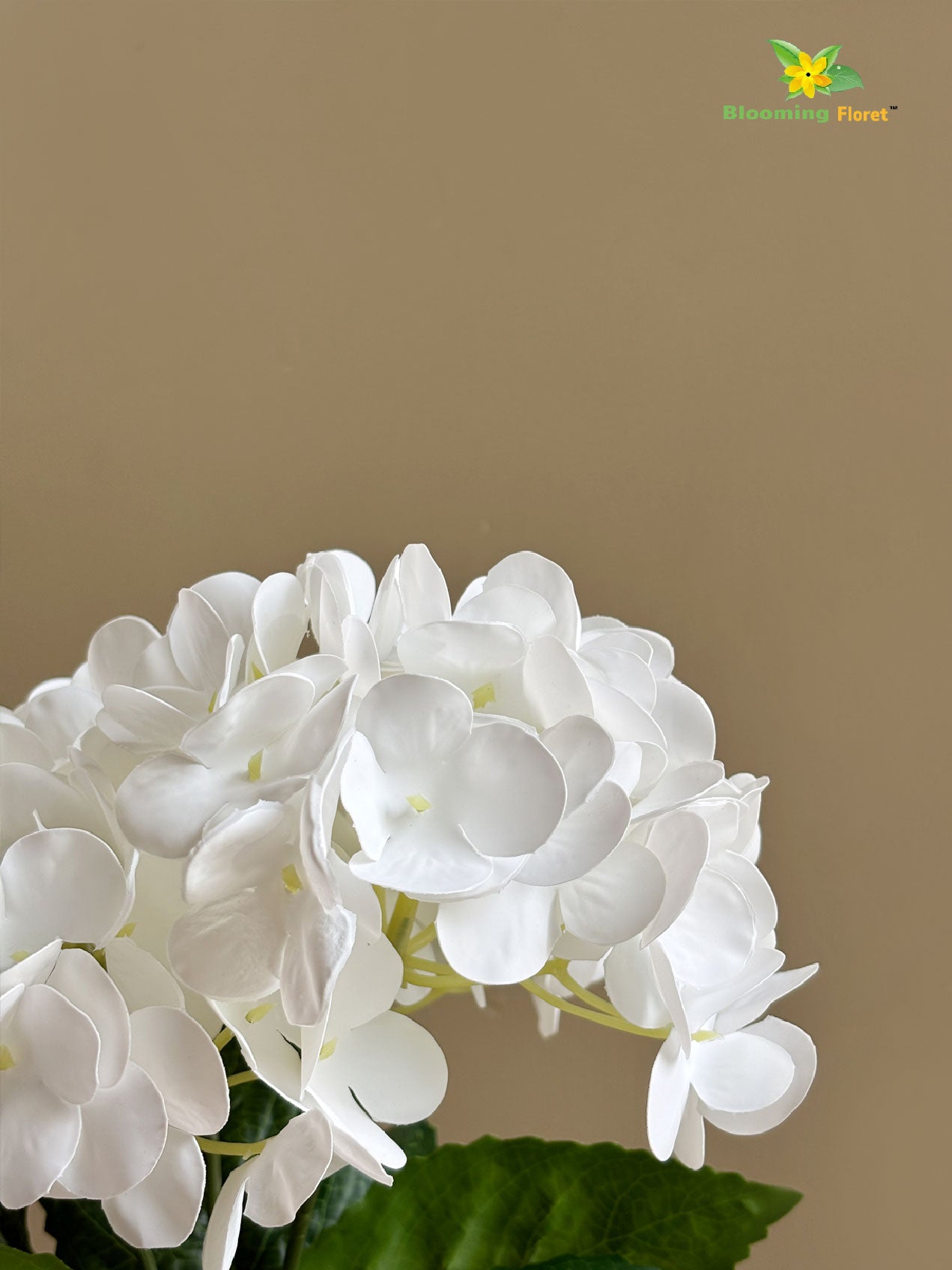 Artificial Hydrangea Flower Bunch - White
