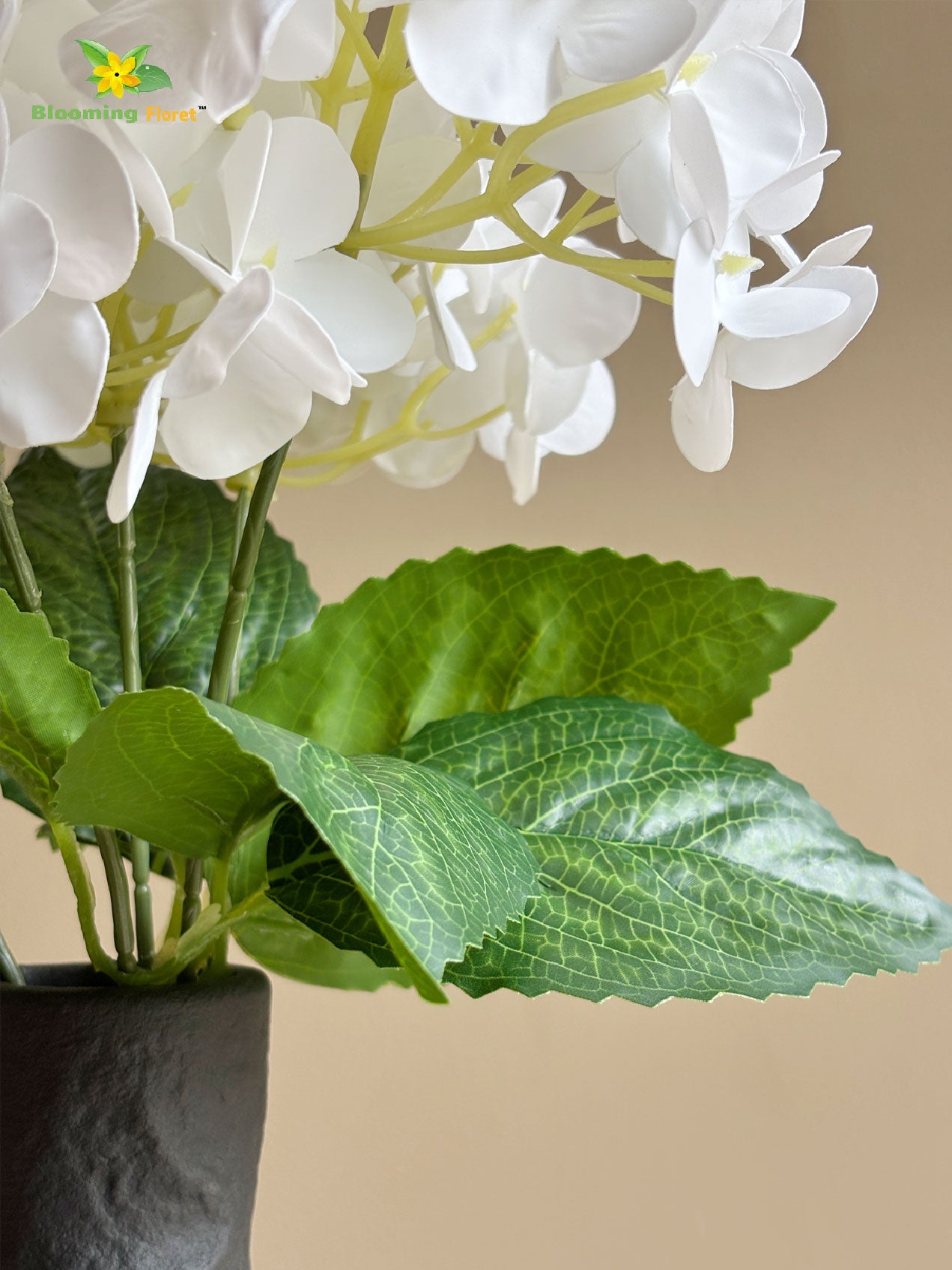 Artificial Hydrangea Flower Bunch - White