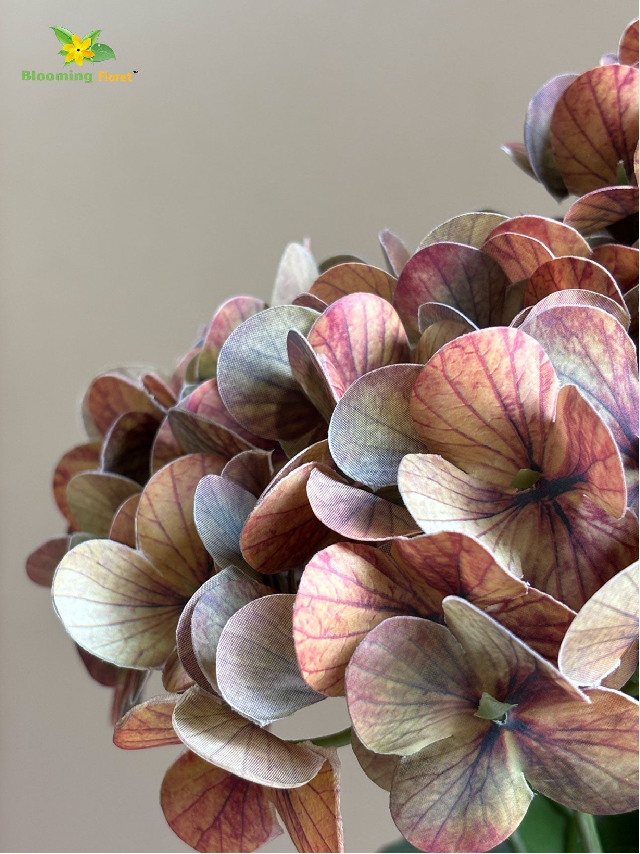 Artificial Hydrangea Flower Bunch - Dark Brown