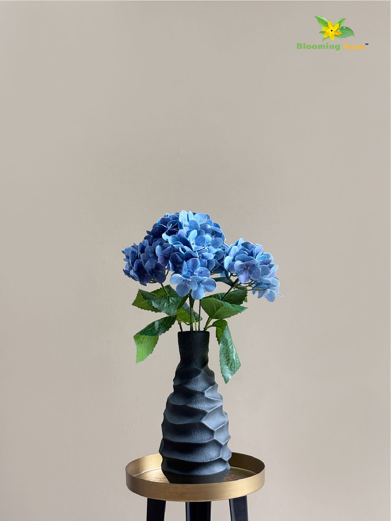 Artificial Hydrangea Flower Bunch - Blue