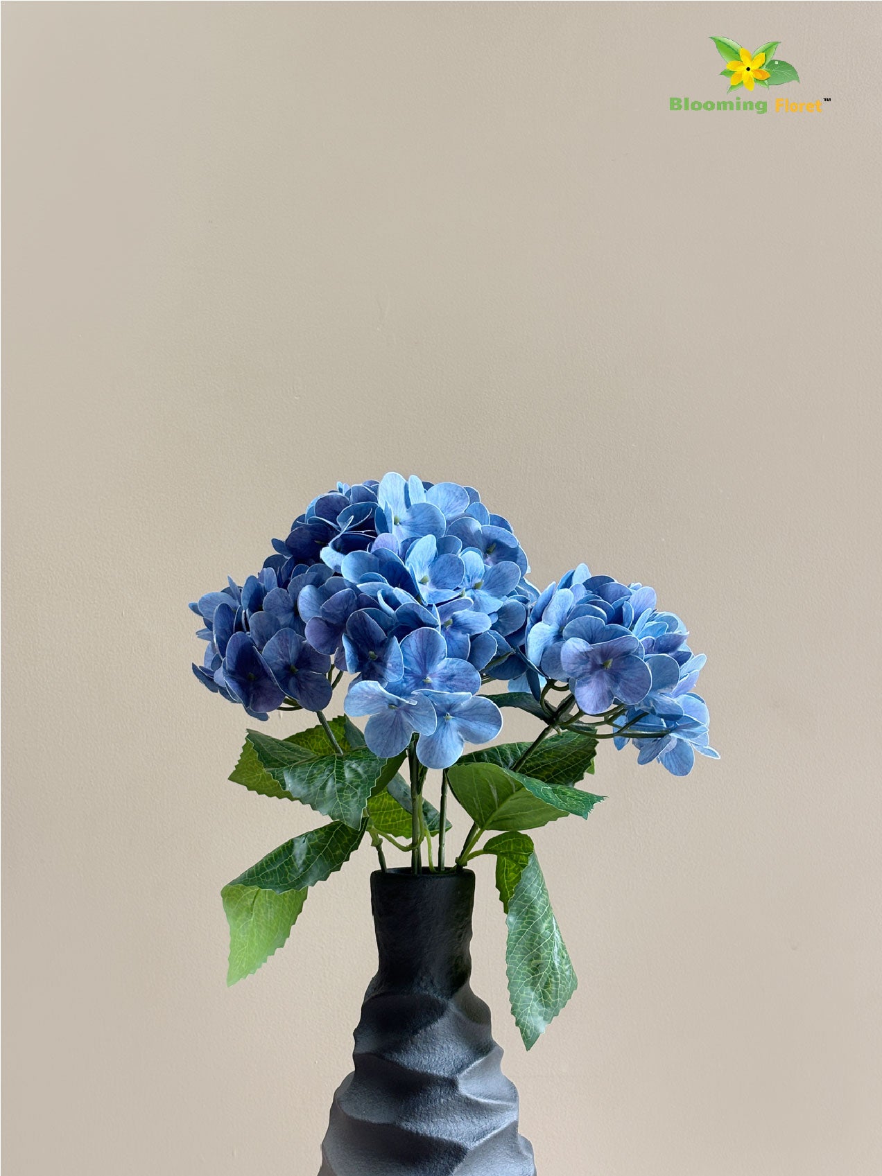 Artificial Hydrangea Flower Bunch - Blue