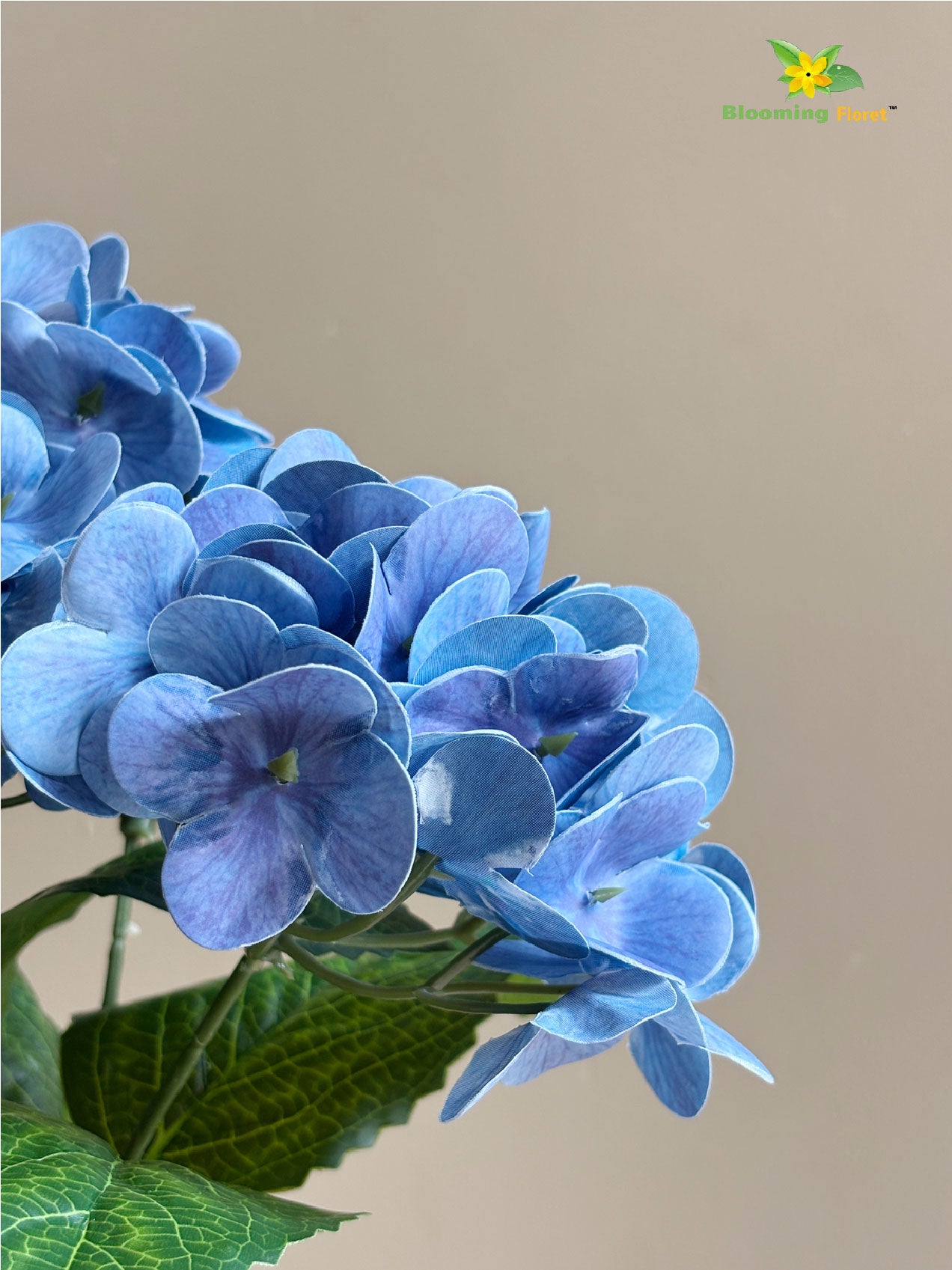 Artificial Hydrangea Flower Bunch - Blue