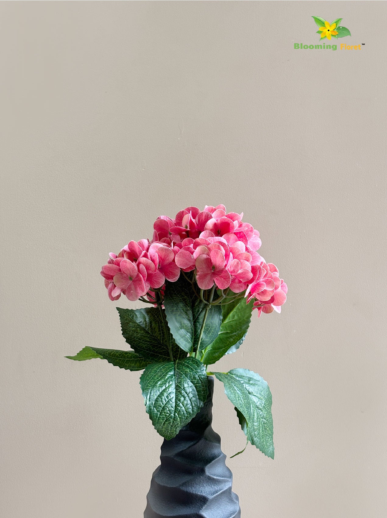 Artificial Hydrangea Flower Bunch - Light Pink