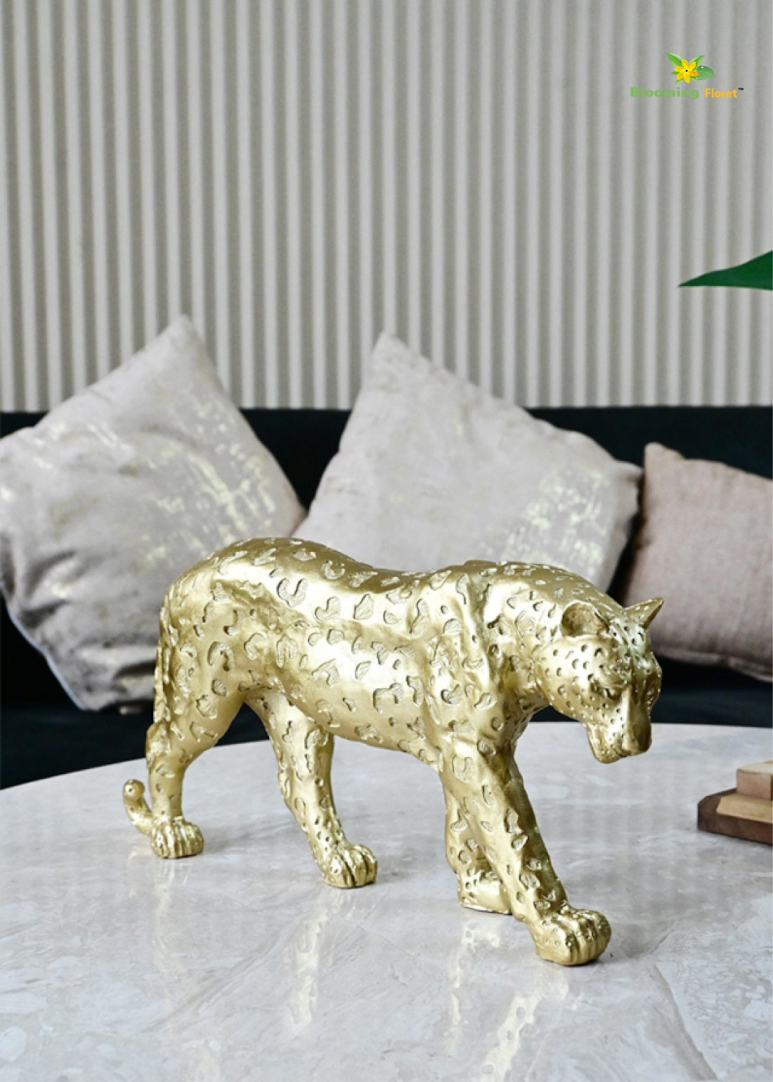 Majestic Aura Gold Leopard Figurine