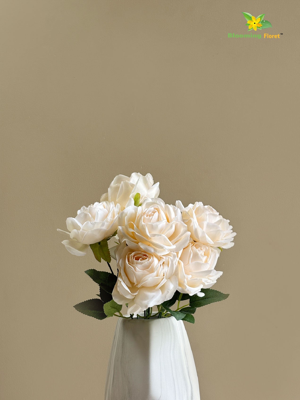 Artificial Rose Flower Bunch - Peach