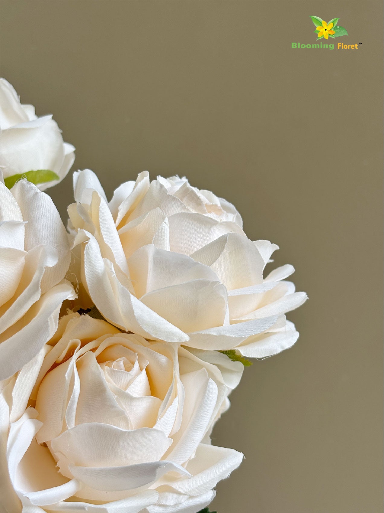 Artificial Rose Flower Bunch - Peach