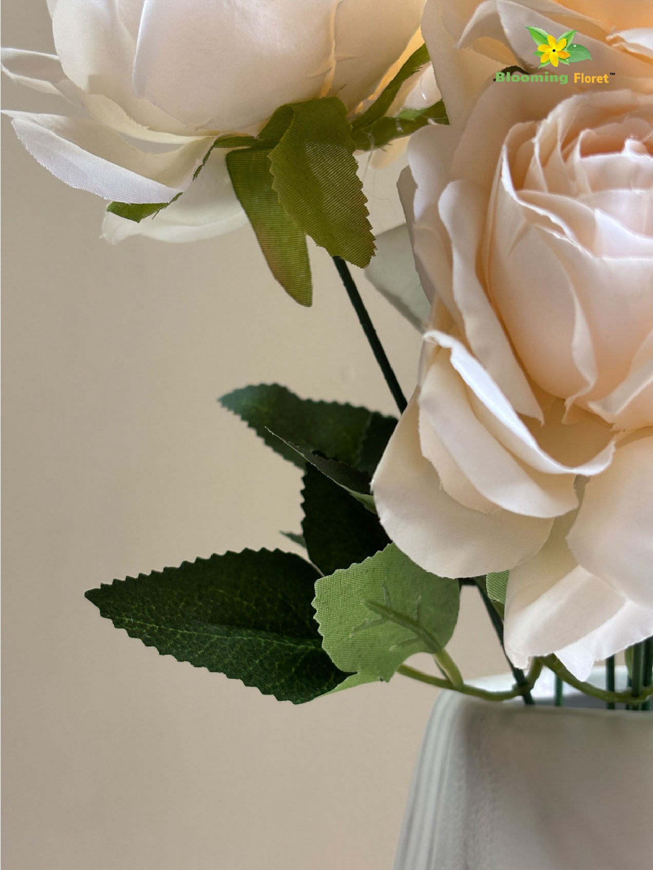 Artificial Rose Flower Bunch - Peach