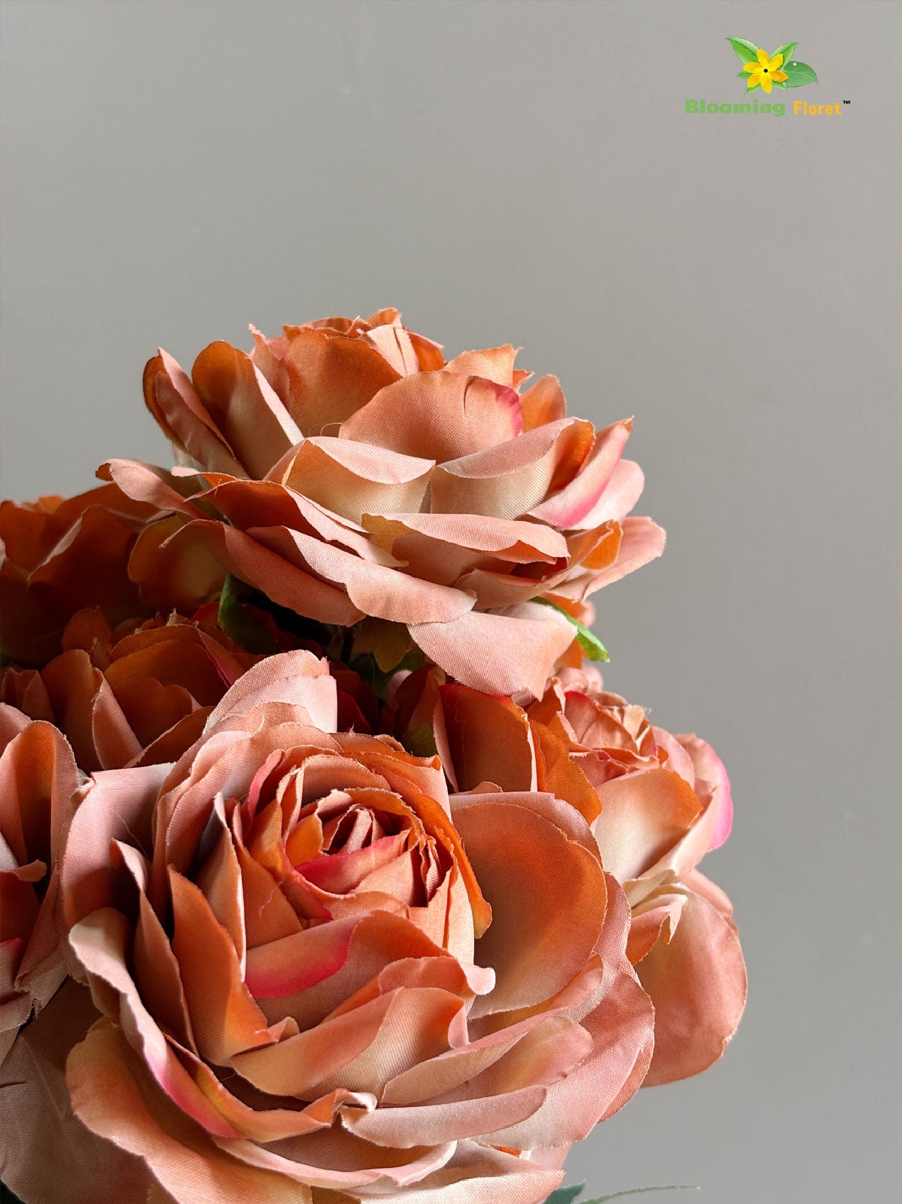 Artificial Rose Flower Bunch | Brown | 40 cm