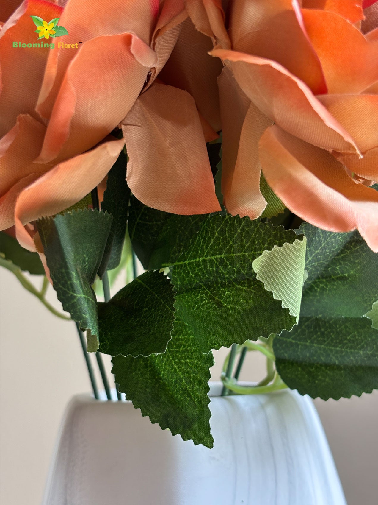 Artificial Rose Flower Bunch - Brown