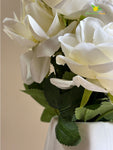 Artificial Rose Flower Bunch - White