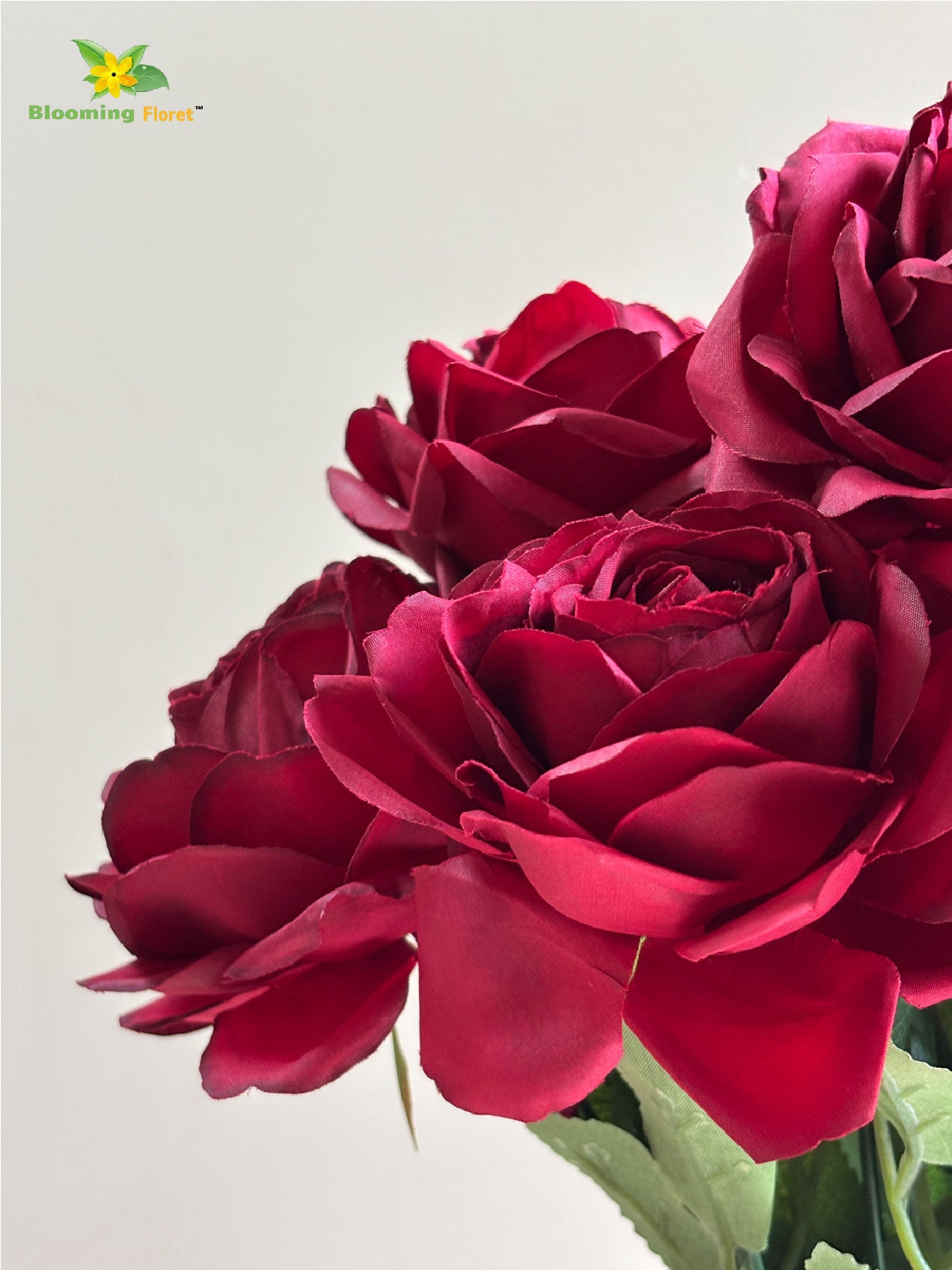 Artificial Rose Flower Bunch - Red