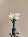 Artificial Cymbidium Orchid Flower Bunch - White