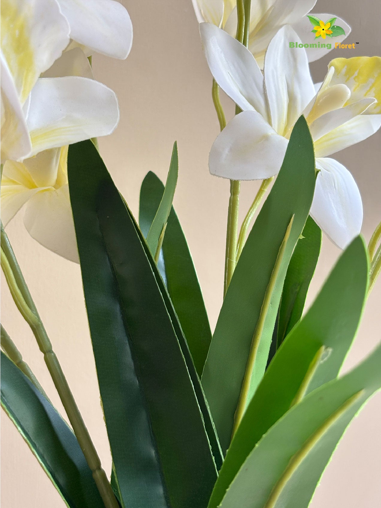 Artificial Cymbidium Orchid Flower Bunch - White