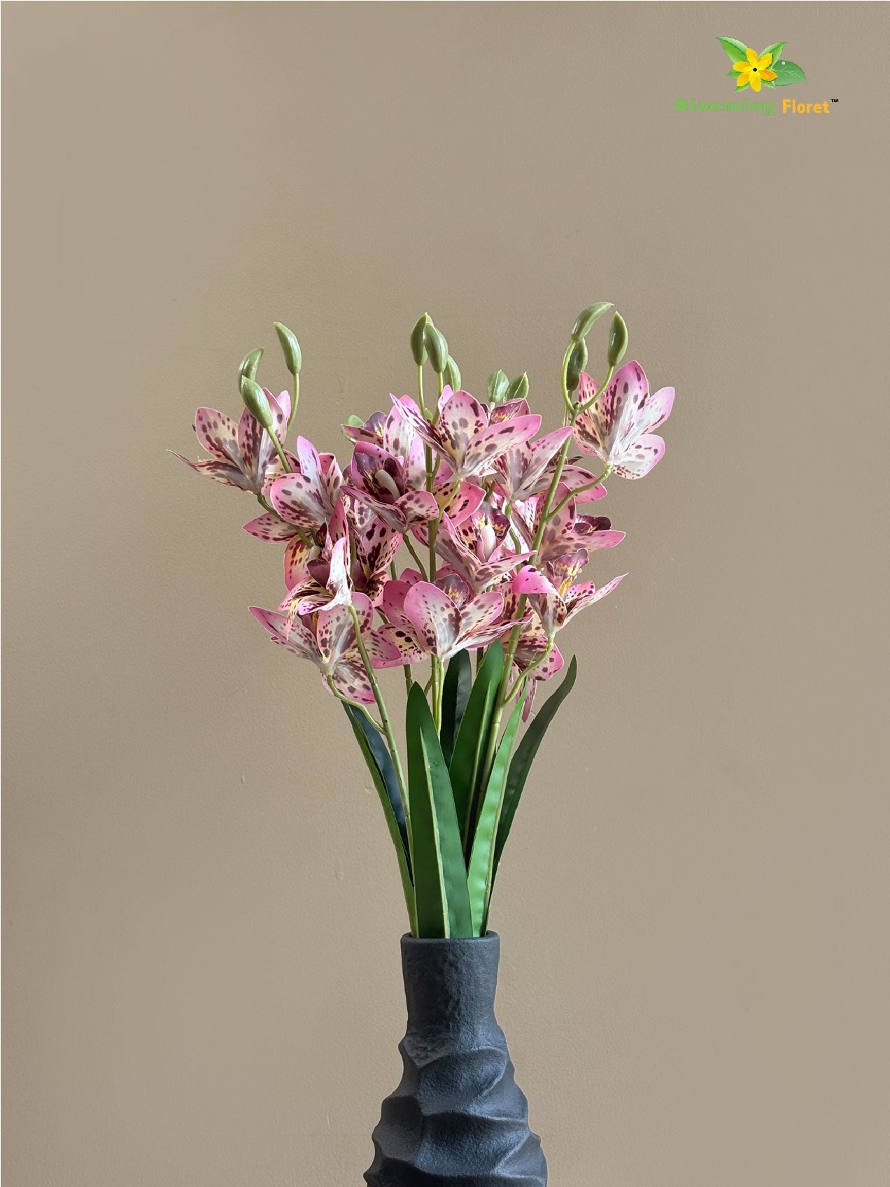 Artificial Cymbidium Orchid Flower Bunch - Pink