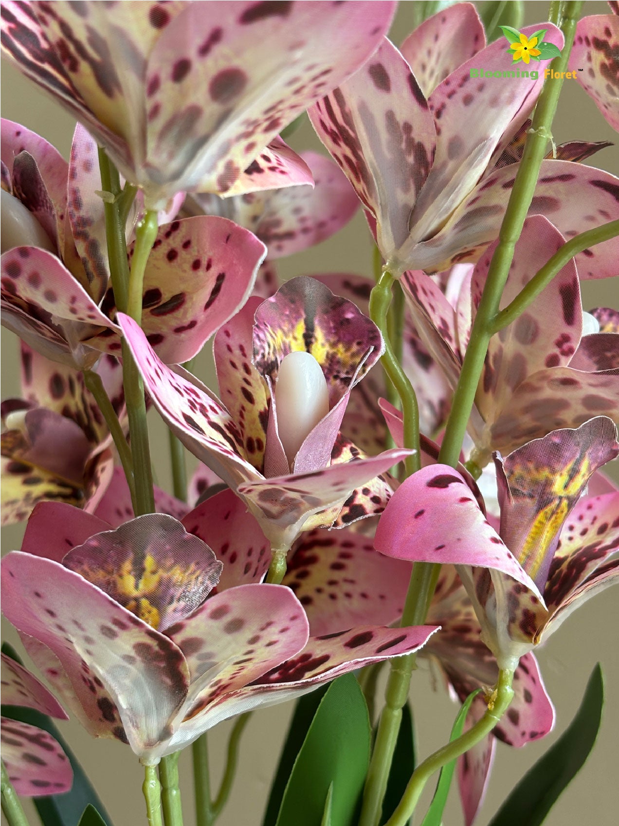 Artificial Cymbidium Orchid Flower Bunch - Pink