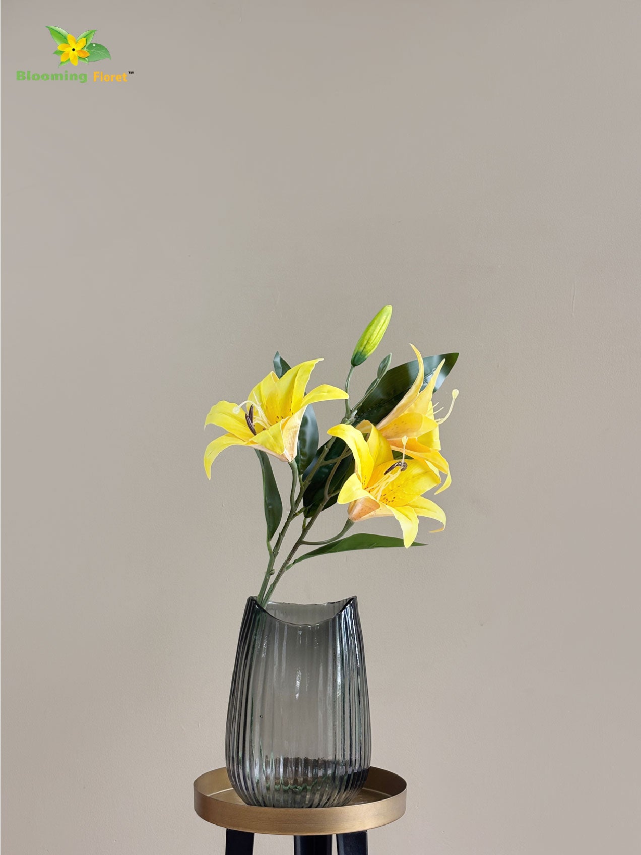 Artificial Lily Flower Stick - Yellow
