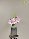 Artificial Lily Flower Stick - Pink