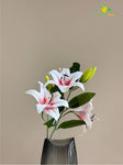 Artificial Lily Flower Stick for Decor Pink, White
