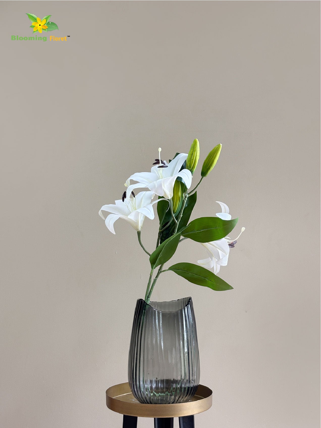 Artificial Lily Flower Stick - White