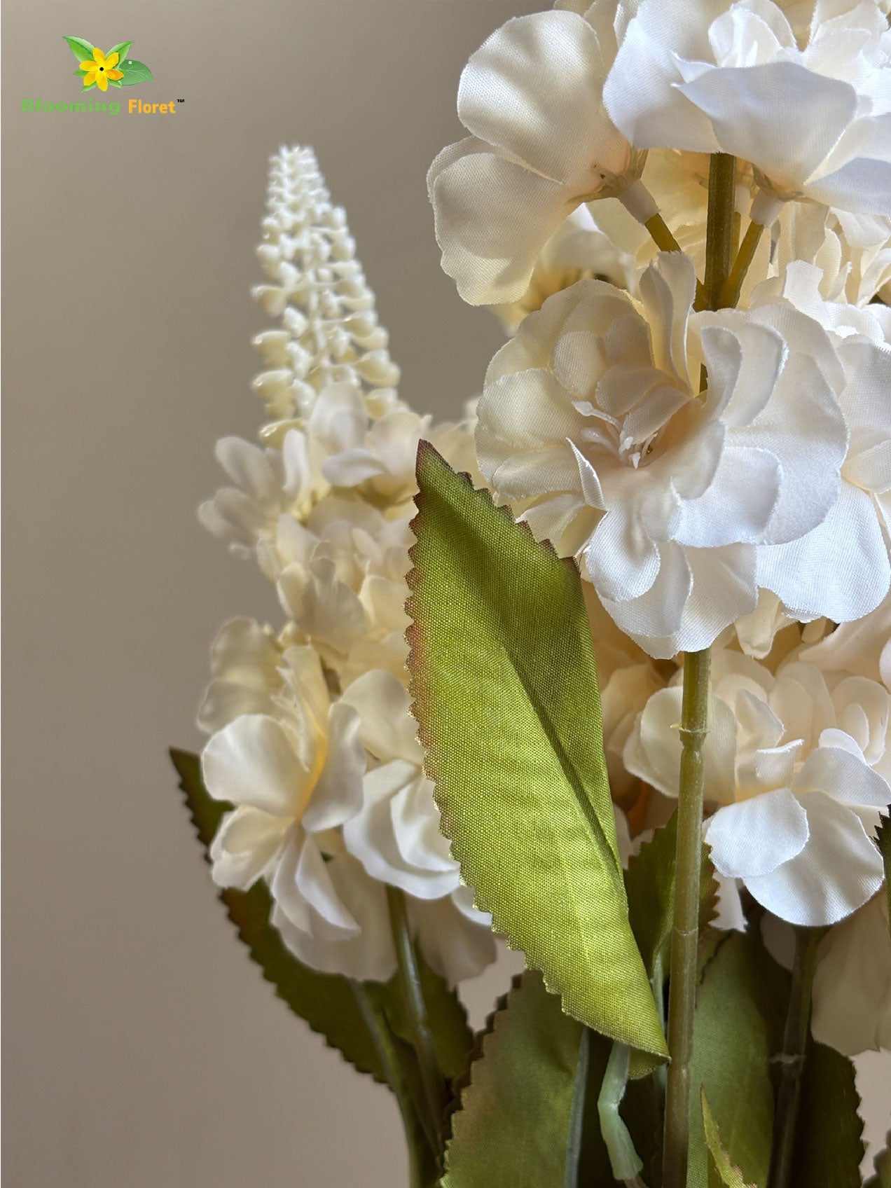 Artificial Snapdragon Flower Bunch - Off White