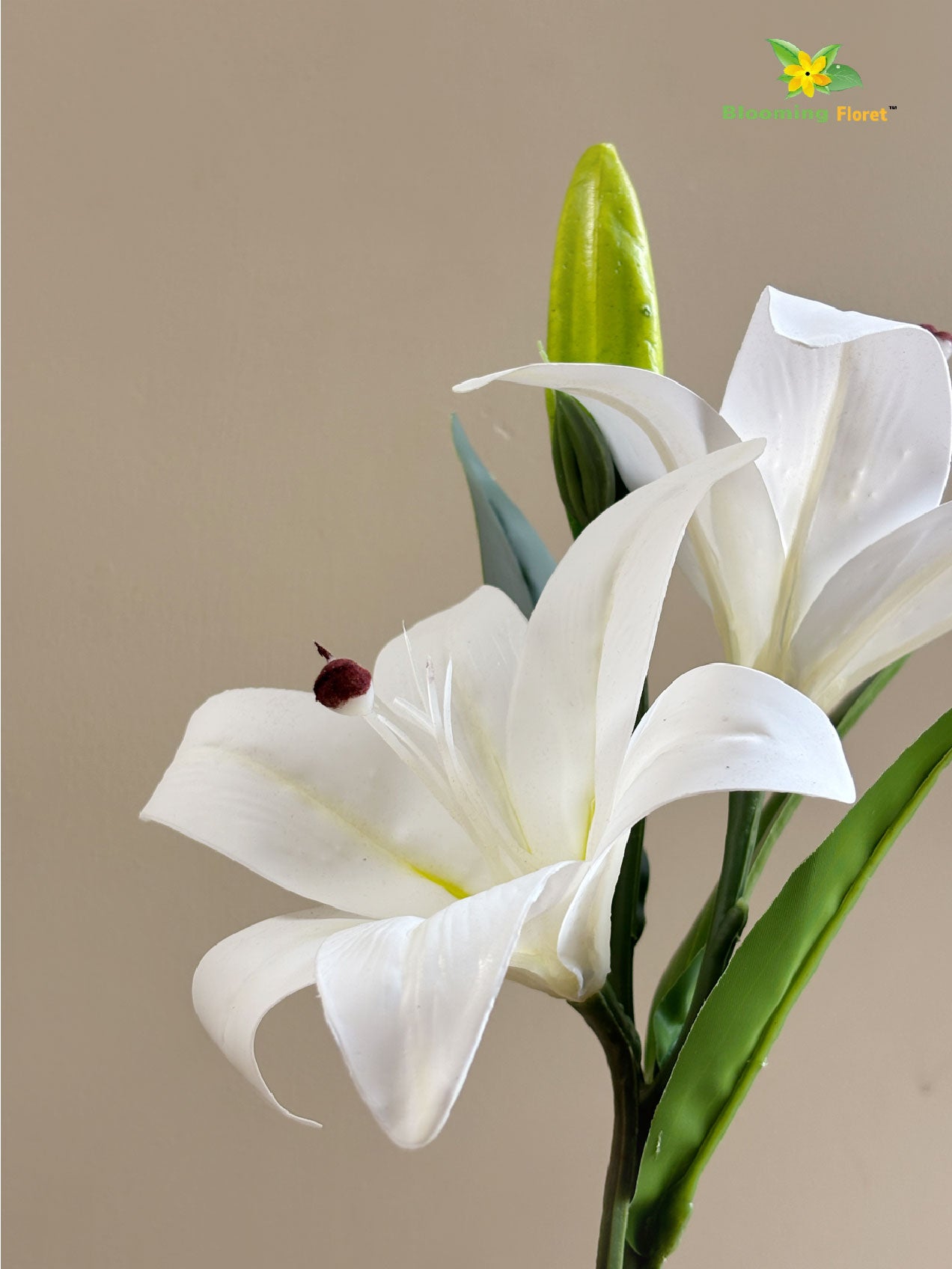 Artificial Lily Flower Stick - White