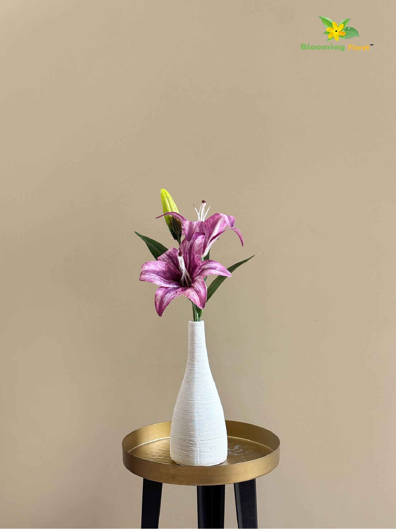 Artificial Lily Flower Stick - Purple