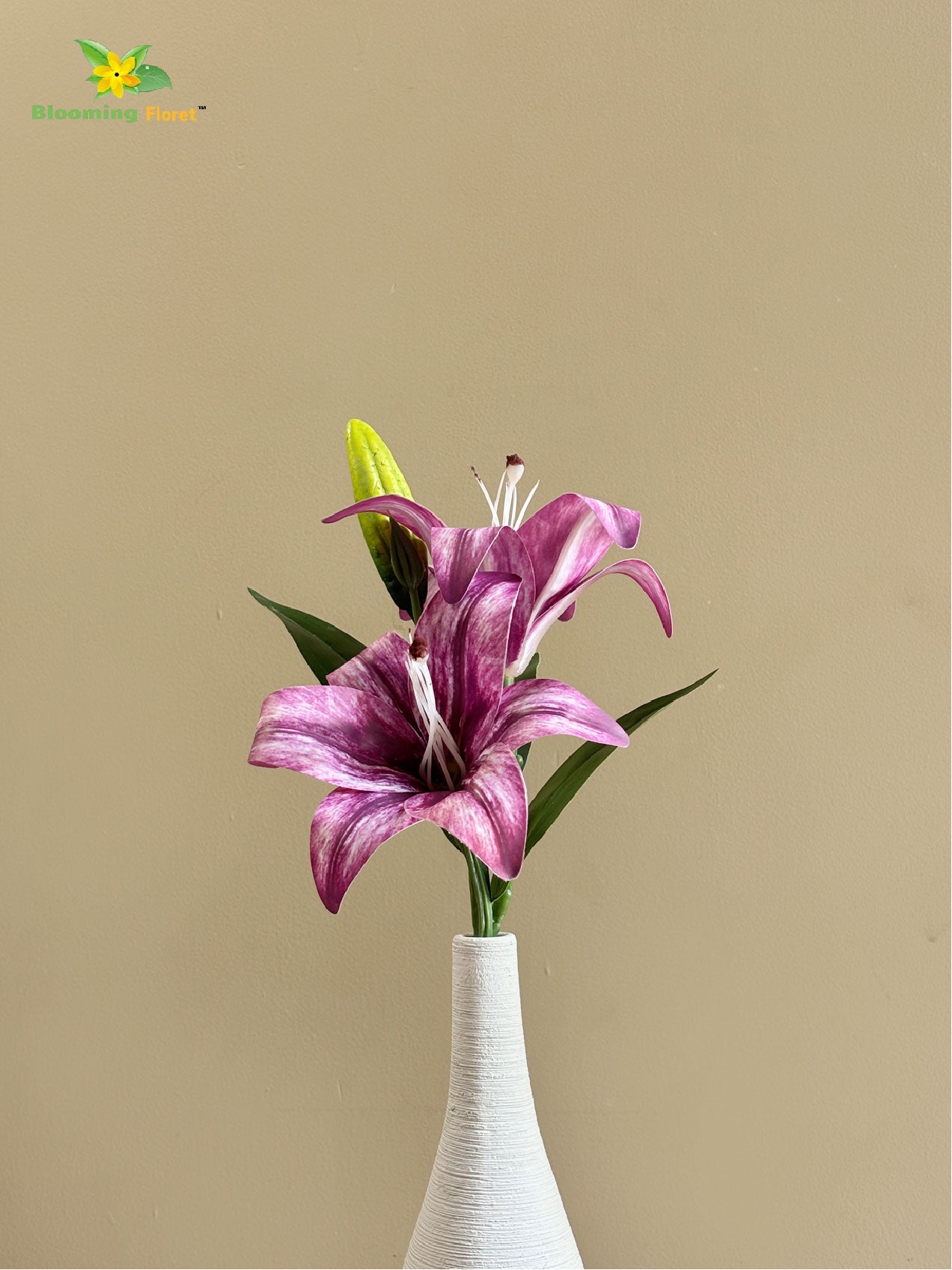 Artificial Lily Flower Stick - Purple