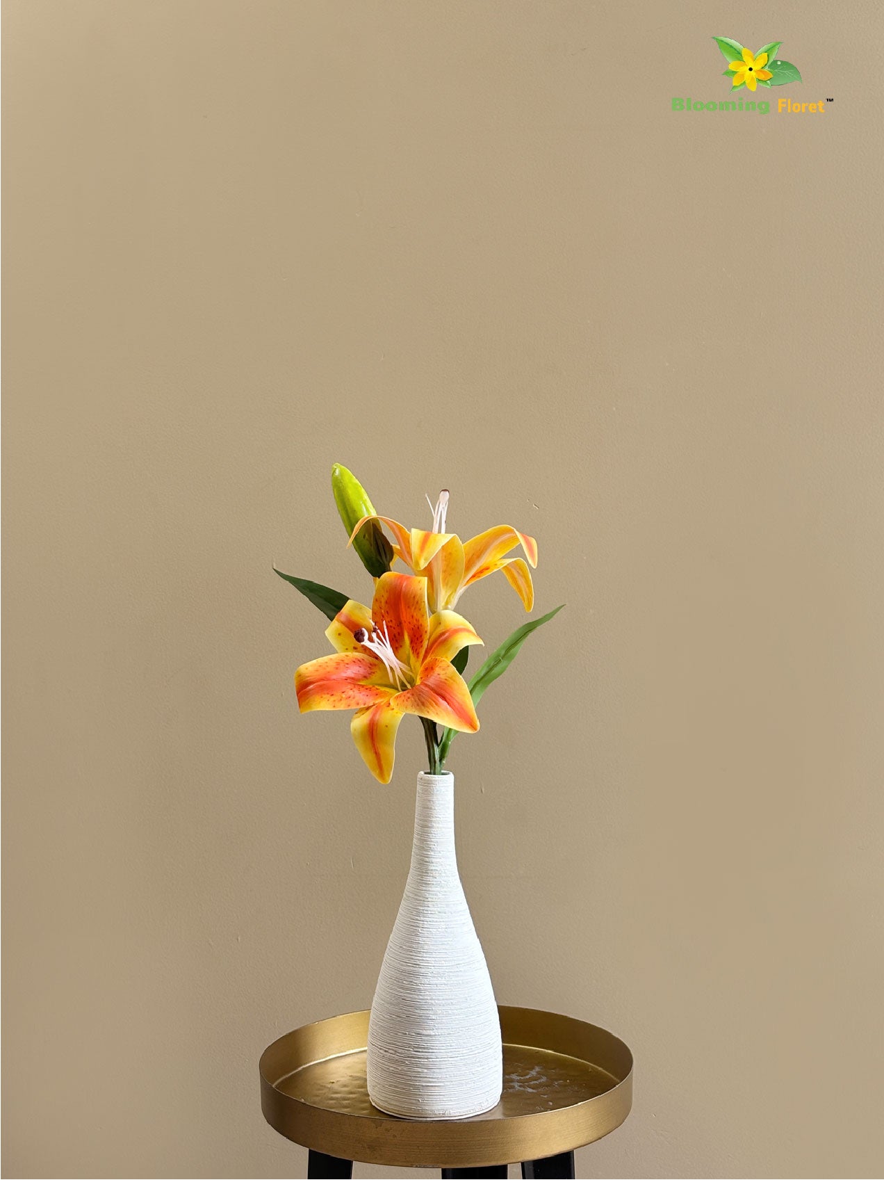 Artificial Lily Flower Stick - Orange
