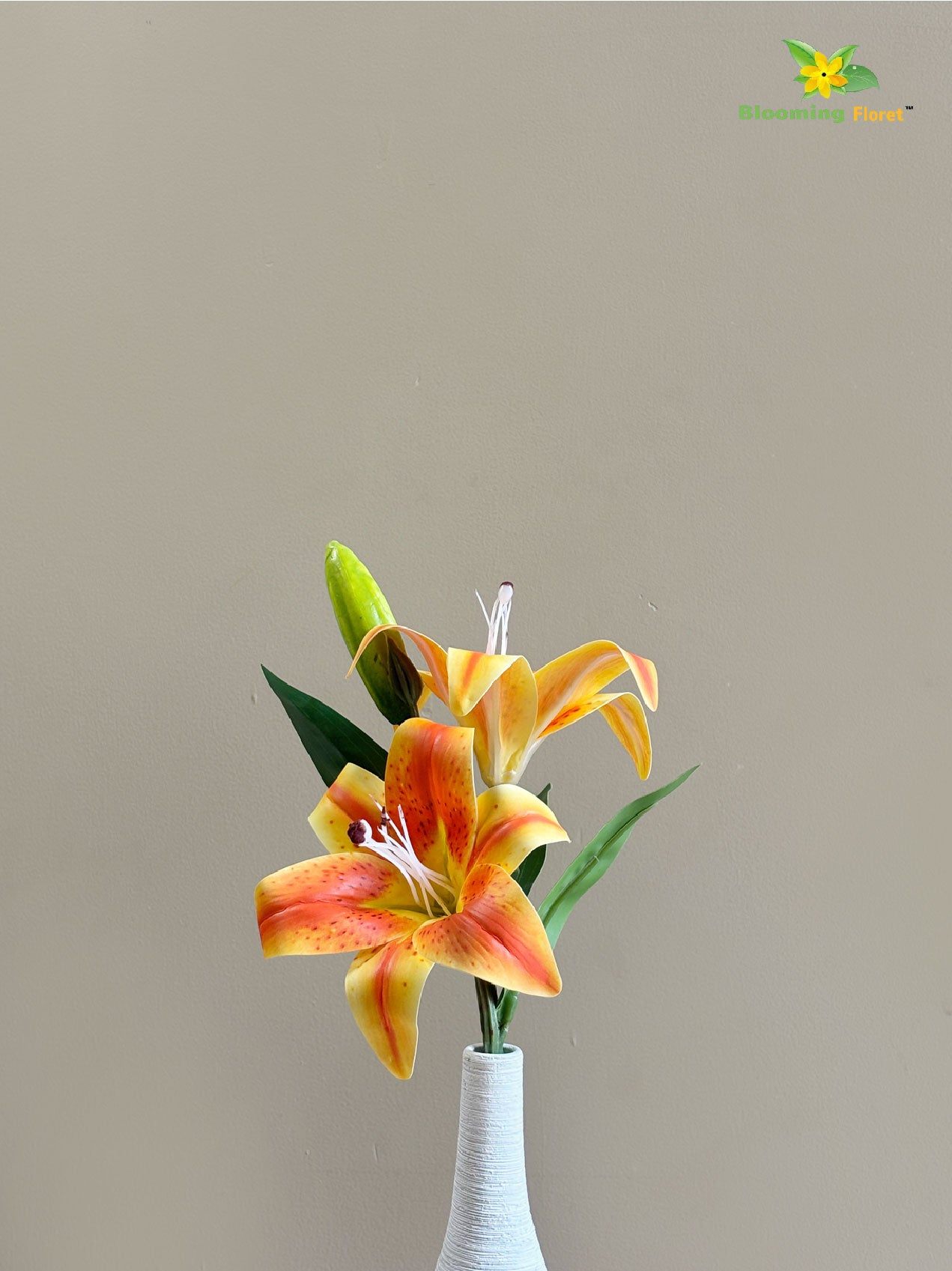 Artificial Lily Flower Stick - Orange