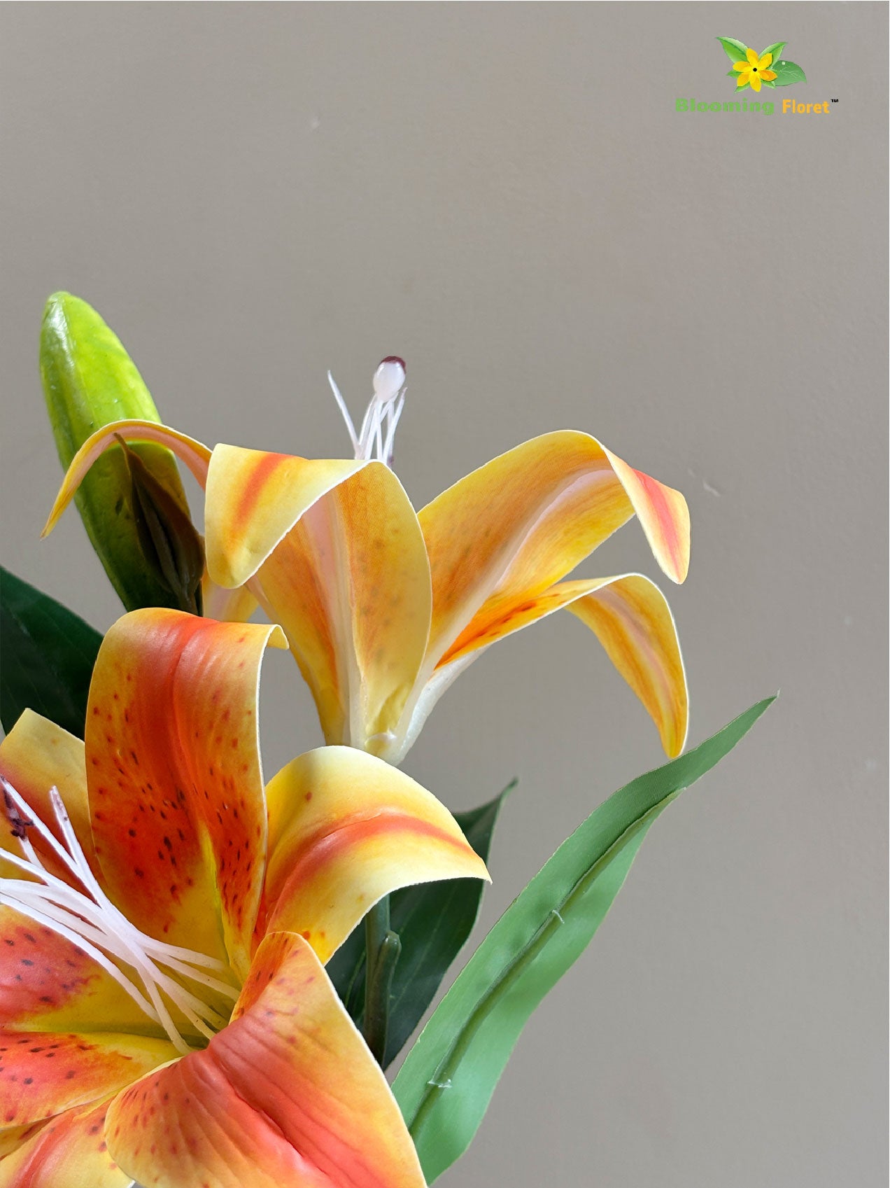 Artificial Lily Flower Stick - Orange
