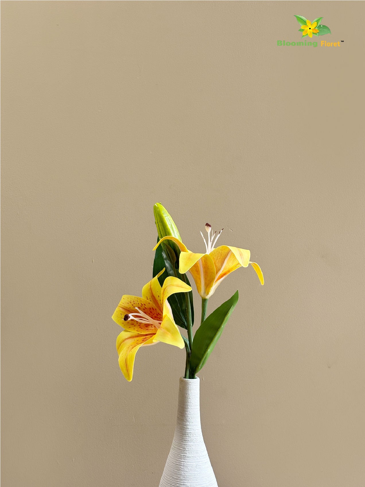 Artificial Lily Flower Stick - Yellow