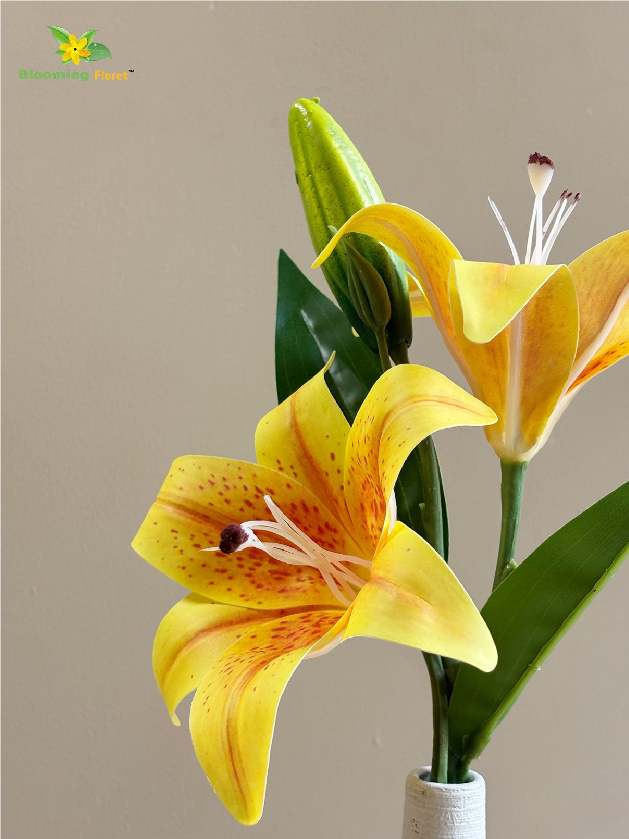 Artificial Lily Flower Stick - Yellow