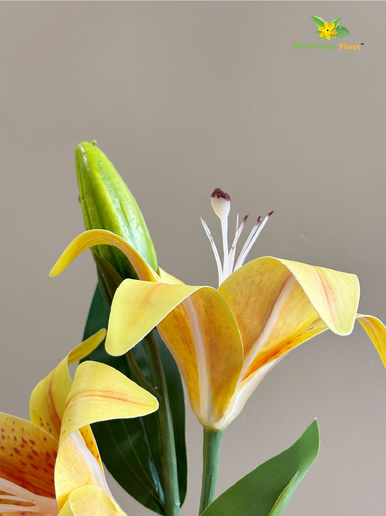 Artificial Lily Flower Stick - Yellow