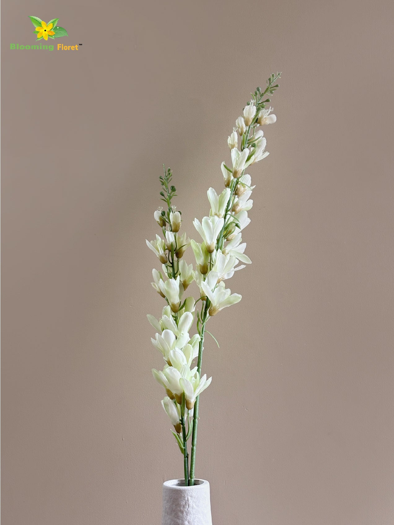 Artificial Orchid Flower Stick - Off White