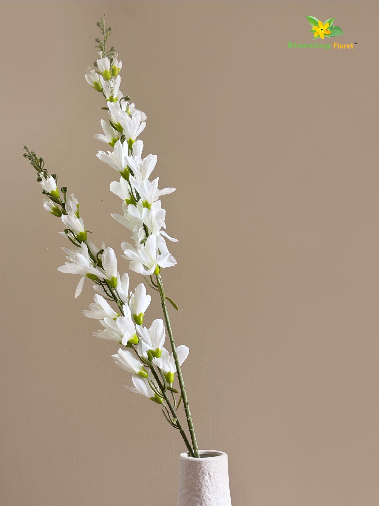 Artificial Orchid Flower Stick | White | 106 cm